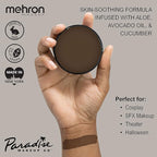 Mehron Makeup Paradise Makeup AQ Pro Size | Stage & Screen Performance, Face & Body Painting, Beauty, Cosplay, and Halloween | Water Activated Face Paint, Body Paint 1.4 oz (40 g) - Dark Brown