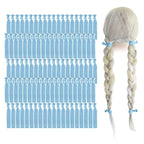 MEEDEE 100 Pack Light Blue Color Hair Ties For Women No Crease Soft Elastic Ribbon No Damage Blue Hair Ties Knotted Ouchless Hair Ribbon Yoga Hair Ribbons Elastic Bracelets