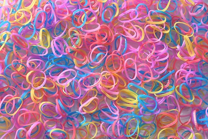 Youxuan Kids Elastics No Damage Colored Hair Bands Fashion Girls Hair Ties 1000 Count Small Size