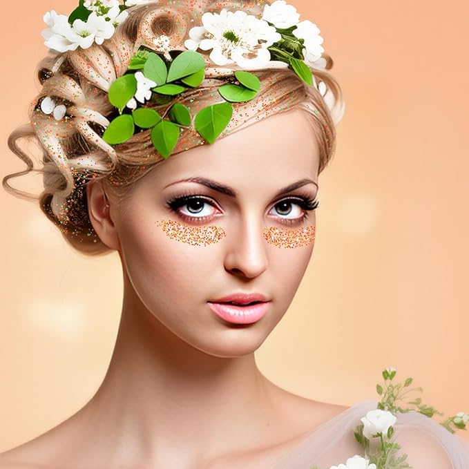 MEICOLY Orange Face Body Glitter Stick,Hair Glitter Stick for Women,Sparkle Chunky Glitter Makeup,Waterproof Face Glitter for Party Rave Festival