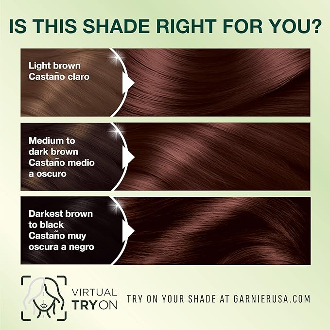 Garnier Hair Color Nutrisse Nourishing Creme, 415 Soft Mahogany Dark Brown (Raspberry Truffle) Permanent Hair Dye, 1 Count (Packaging May Vary)