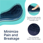 Crave Naturals Glide Thru Detangler Brush Pack of 2 - Curly Hair Brush for Women and Kids - Wet and Dry Comb for Adults - Soft Flexible Bristles for Gentle Use - Turquoise and Pink