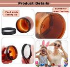30 Pack 4 oz Amber Plastic Jars with Lids Empty Refillable Cosmetic Container for Beauty Essential Products Body Butter Creams Gel and Lotion