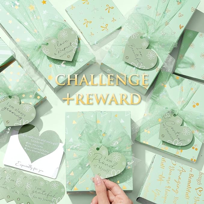 Teen Girl Gifts Trendy Stuff, 10 Positive Affirmation Cards & Empowering Challenges to Unlock 10 Wrapped Makeup Gift Set Motivational Birthday Christmas Gift Stocking Stuffers for Tween & Teenage Girl