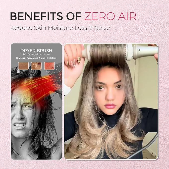 TYMO Thermal Brush Curling Brush - STYLUX 1.5 Inch Blowout Volumizer with Flexi-Fit for Hair Straightening, Heated Round Styler Tool, Hair Straightener and Curler 2 in 1, Dual Voltage, Gold