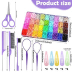 36 Colors Hair Rubber Bands for Hair, 2500 Pcs Elastic Hair Bands with 11 Hair Styling Tools, Colorful Elastic Hair Ties Toddler Hair Accessories for Girls Kids Christmas Gifts for Girls