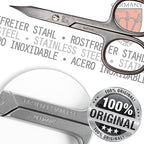 3 Swords Germany - brand quality STAINLESS STEEL INOX CURVED COMBINED CUTICLE & NAIL SCISSORS (1 PIECE) with case for manicure pedicure - nail care by 3 Swords - Made in Germany