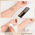 Dark Brown Eyebrow Powder，Eyebrow Kit Makeup Palette，Two Colors Matte Eye Brow Powder With Mirror&Brow Brush for Women，LongLasting，Waterproof，Fill & Sculpt，Defined Natural Brows 03