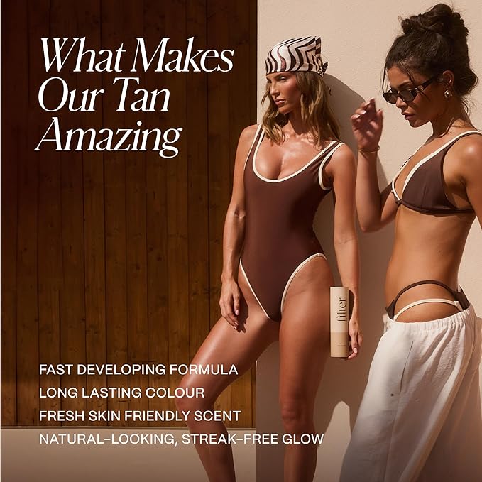 Filter By Molly-Mae Self Tanner Mousse | Dark Natural Color | Fast Drying Self Tan Foam, For A Sunkissed, Golden Glow | Streak Free Tanning Mousse | Moisturizing Foam | Fast Developing | 6.7oz