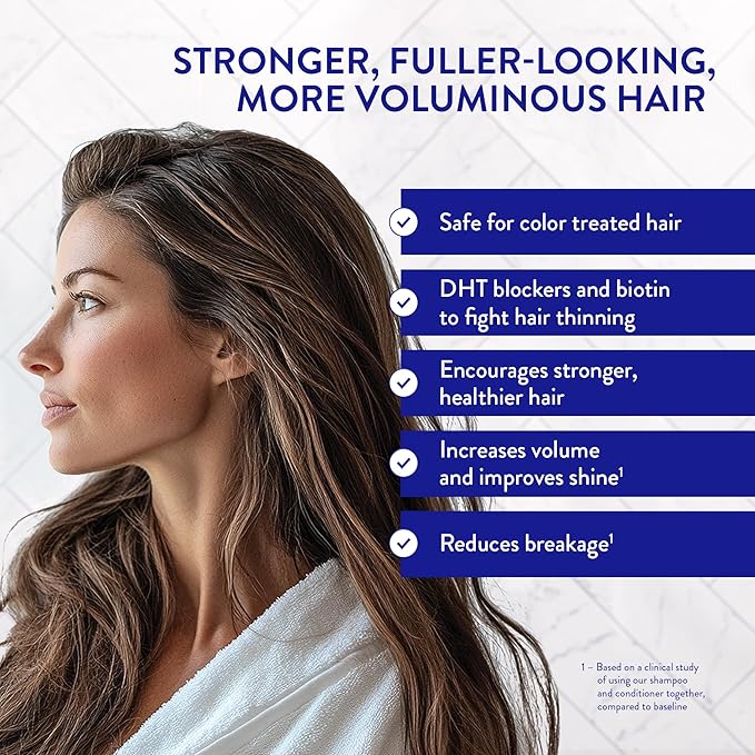 Routine Wellness Anti-Thinning Volumizing Shampoo for Thinning Hair & Hair Loss - Grow Your Confidence with Biotin & DHT Blockers - 14 oz Shampoo - Lilac & Winter Rose