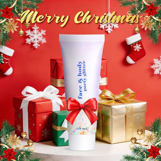 Christmas Body Glitter - Stocking Stuffers, Sequin Face Hair Makeup for Party Rave Festival, Christmas Gifts for Adults (Mermaid Glitter)