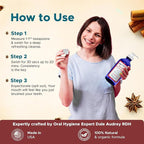 Natural Oil Pulling for Teeth and Gums | Cinnamon Flavored Oral Rinse Mouthwash for Bad Breath | Organic Essential Oil for Teeth Whitening & Gum Health, Cobalt Glass Bottle with Refill Pouch-16 FL Oz