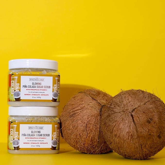 Pina Colada Glowing Sugar Scrub, with Pineapple and Vitamin C, 21 oz