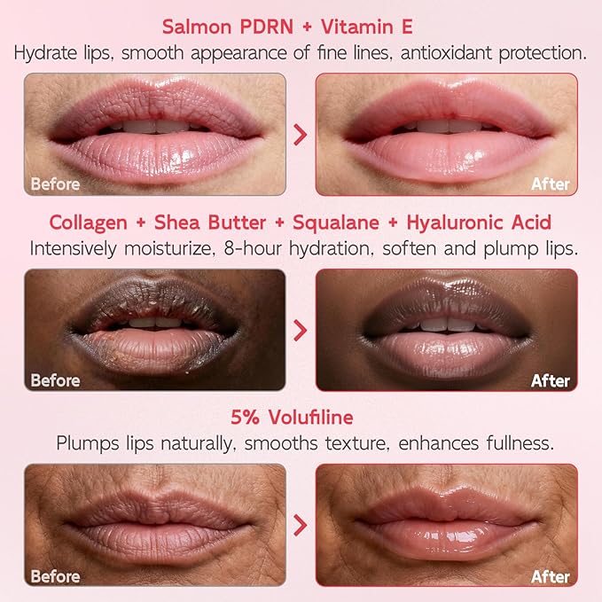 YouthVibe Lip Sleeping Mask Overnight Moisturizing - 5% Volufiline, Squalane, Shea Butter, PDRN & Collagen Hydrating Lip Mask for Dry, Flaky Lips, Pack of 2
