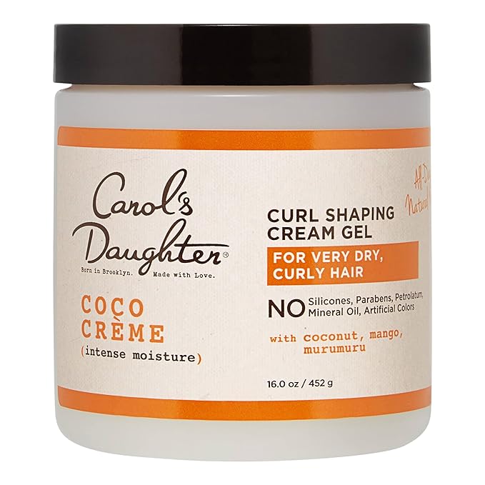 Carol’s Daughter Coco Creme Curl Shaping Cream Gel, with Coconut Oil, Coconut Milk, Hair Gel for Curly Hair , Silicone, Paraben and Mineral Oil Free, For Very Dry Split Ends, 16 Oz