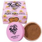 Kimchi Chic Beauty Puff Puff Pass Set and Bake Setting Powder for Makeup, Extra Fluffy Loose Face Powder Poof, Soft Natural Face Makeup for Uneven Skin Tone, 06 Almond