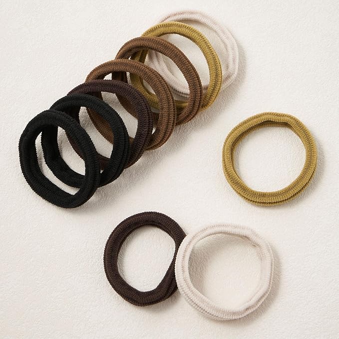 10 Pcs No Damage Hair Ties Thick Hair Elastic Rubber Bands Hair Accessories Scrunchies Seamless for Women