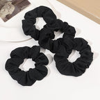 Ivyu Hair Scrunchies for Women - Hair Ties No Damage Both for Thick Hair or Thin Hair Curl Hair No Crease Black Scrunchies Ponytail Holder No Hurt Your Hair