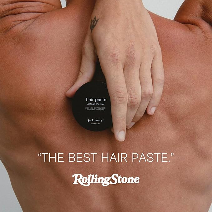 Jack Henry Hair Paste for Men - Natural Finish, Light Hold, Subtle Shine - Natural Plant Based Formula for All Hair Types - Petroleum Free for Non-Greasy Hair Texture - Unscented (1.69 oz)