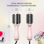 TYMO Pink Volumizer Hair Dryer Brush with Titanium Barrel, 1200W, 3 Speeds, Nylon Bristles, Ionic Technology, Salon Long-lasting Hairstyles, Hot Air Brush for Women, Designed for 120V USA Outlets