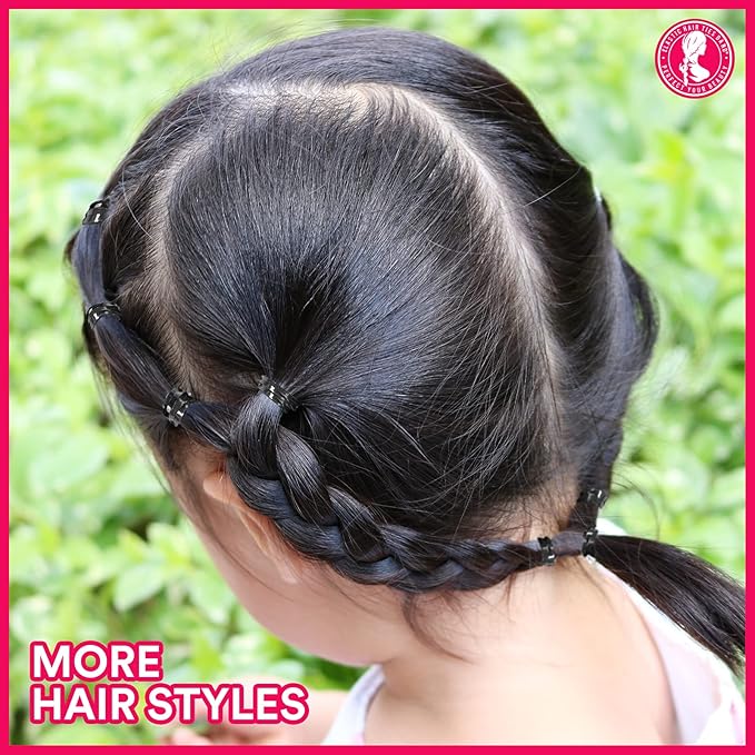 Teenitor 2000pcs Black Hair Rubber Bands Soft Elastic Hair Ties for Kids Girls Hair Braids