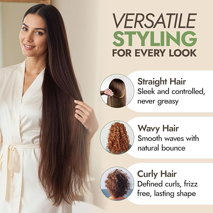 Nature’s Brand - Herbal Choice Mari Organic Hair Gel, 8 Oz - All-Day Hold for Curly & Straight Hair, Nourishing, Rosehip & Olive Oil Gel with Sweet Orange, Lemongrass - Hydrates Color-Treated Hair