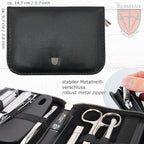 3 Swords Germany - brand quality 10 piece manicure pedicure grooming kit set for professional finger & toe nail care tweezers file clipper fashion leather case in gift box, Made by 3 Swords (02570 )