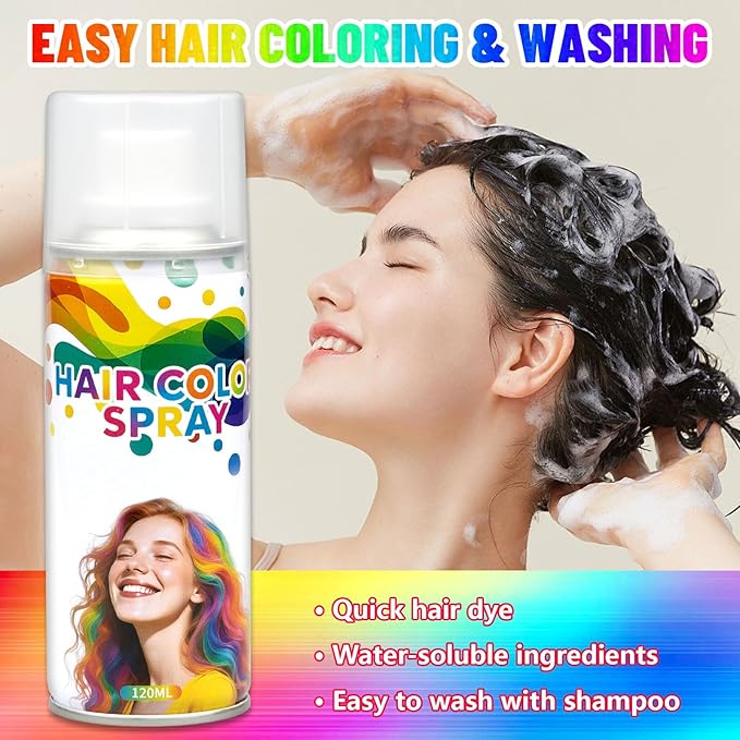 Temporary Hair Color Spray& Wax - Washable One-Time Use Hair Color for Women, Kids, Adults - For Halloween, Cosplay, Parties, Festivals - Washes Out Easily(Purple)