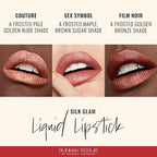 Runway Rogue Silk Glam Liquid Lipstick Lip Trio, Long Wear Frosted Liquid Lipstick Pack, (‘Couture’, ‘Sex Symbol’, ‘Film Noir’)