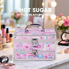Hot Sugar Makeup Kit for Teens with Unicorn Train Case, Portable Beginner Makeup Gift Set, Makeup Beauty Kit for Girls