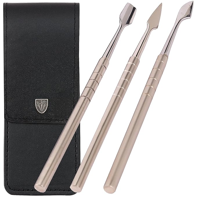 3 Swords Germany - brand quality, professional CUTICLE PUSHER, CUTICLE KNIFE, NAIL CLEANER, stainless steel, extra sharp, manicure pedicure nail care by 3 Swords Germany (7940)