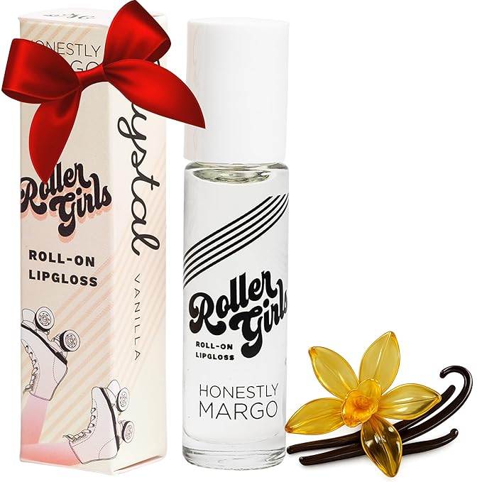 Honestly Margo Roller Girl Roll-On Lip Gloss (Vanilla Crystal, 2 Pack) – Lip Gloss for Women with Hydrating Vitamin E & Moisturizing Shine, Refreshingly Lightweight Your Lip Stain, Non Stick Gloss