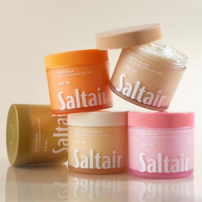 Saltair Multi-Lipid Body Butter - Rich, Nourishing Hydrating Body Cream with Ceramide Complex, Coconut Oil, Shea Butter, and Sea Buckthorn. Moisturizing Dry Skin Care. 10oz Jar - Exotic Pulp