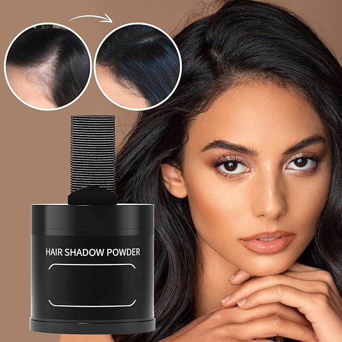 Gowwim Root Touch up Powder, Instantly Gray Hair Cover up Hairline Powder for Women & Men Waterproof and Sweatproof Root Cover Up Long-Lasting for Thinning & Loss Hair (Medium Brown, 10g)