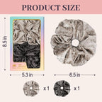 2Pcs Big Velevt Hair Scrunchies for Women, Fashion No Crease Hair Ties for Thin Thick Hair,Soft Hair Bands No Damage for Girls, Ideal Gifts for Women (Set 14)