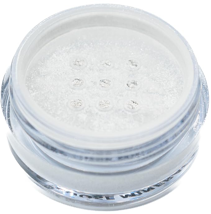 Twinkle White Silver Sparkle Metallic Single Loose Powder Eyeshadow; Vegan, Talc & Paraben Free, No Animal Testing & Cruelty Free