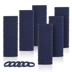 LuSeren 120 Pcs Navy Hair Ties for Women, No Damage Soft Seamless Nylon Hair Elastics for Thick Hair, Ponytail Holders, Solid Navy Hair Accessories