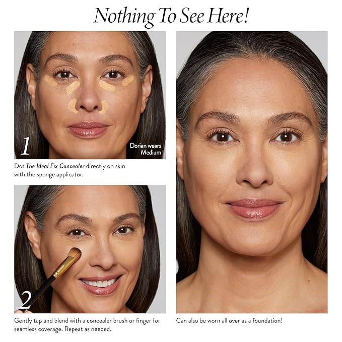 LAURA GELLER NEW YORK The Ideal Fix Concealer - Deep - Buildable Medium to Full Coverage Liquid Concealer - Covers Under Eye Dark Circles & Blemishes - Long-Lasting