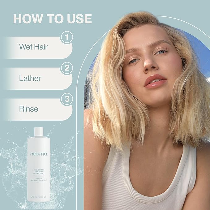 Neuma Neu Volume Shampoo 32 Fl. Oz. Fennel, Ylang Ylang, Patchouli, and Vanilla Scent, Sulfate Free Shampoo