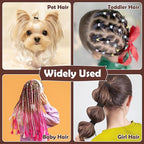 1500 Pcs Hair Bands in 4 Natural Colors - Rubber Hair Ties with Organizer Box and 6 Styling Tools for Women, Girls, Kids