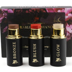 Cream Contour Stick Set – Blush, Bronzer & Highlighter Trio | Hydrating, Buildable, High-Pigment Makeup with Shea Butter & Vitamin E | Phoenix Beauty Gift Set (Luminous)