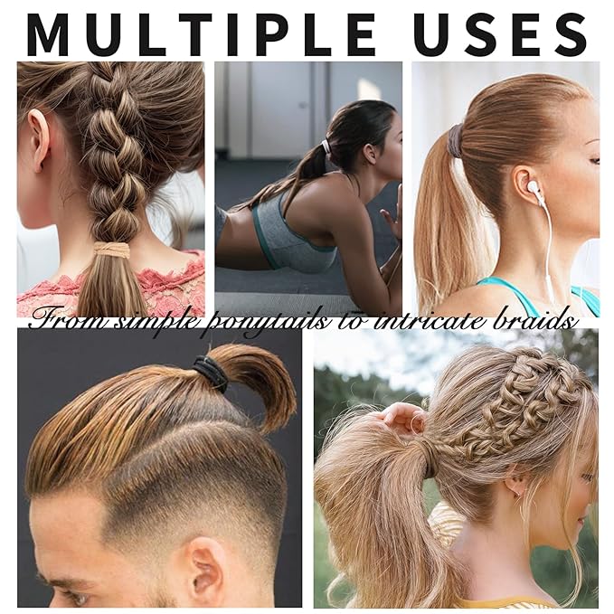 YGDZ Hair Ties for Thick Hair, 150 PCS Hair Elastic 5CM Ponytail Holders No Hair Damage, Rubber Bands for Hair, Elastic Hair Ties, Christmas Stuffers Xmas Gift Hair Accessories for Women, Men, Girls