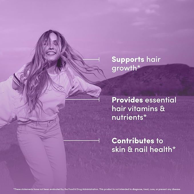 Hair Peak - Hair Growth Supplement - Hair Vitamins to Support Healthy Hair - with Biotin, Collagen, Saw Palmetto Extract, Keratin, Iron, Ionide, Zinc & More - Gluten Free, Dairy Free - 60 Capsules