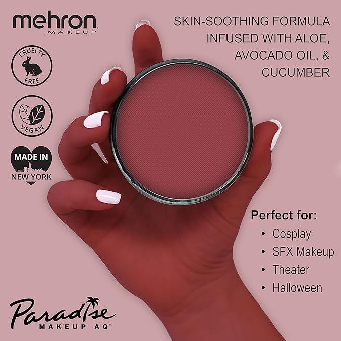 Mehron Makeup Paradise Makeup AQ Pro Size | Stage & Screen Performance, Face & Body Painting, Beauty, Cosplay, and Halloween | Water Activated Face Paint, Body Paint 1.4 oz (40 g) - Porto