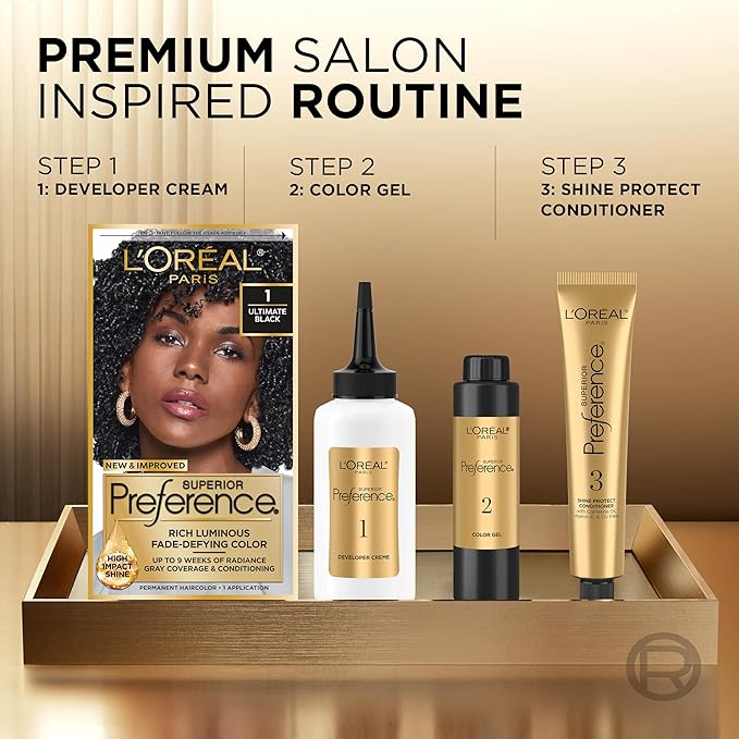 L'Oreal Paris Superior Preference Luminous Fade-Defying Permanent Hair Color, Hair Dye For Up to 9 Weeks of Radiance, Medium Chestnut Brown 5CB, 1 Hair Dye Kit