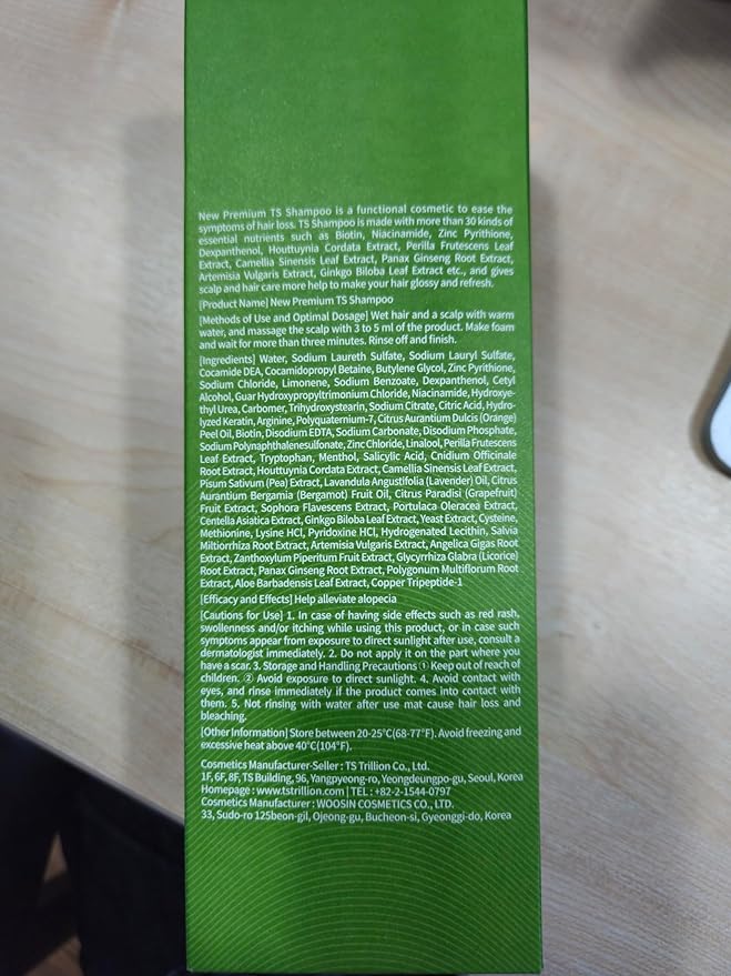 TS New Premium Shampoo | Korean Hair Loss Care for Thinning Hair with Biotin & Niacinamide | Zinc Pyrithione & 19 Botanical Extracts | Sulfate-Free Creamy Formula for Scalp Health (16.91Fl Oz/ 500ml)