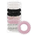 Kitsch Spiral Hair Ties for Women - Creaseless and Dent-free Coil Hair Ties | No Damage, Phone Cord Coils | Made of Flexible and Durable Plastic | Ideal for Daily Use - 8pcs Basics
