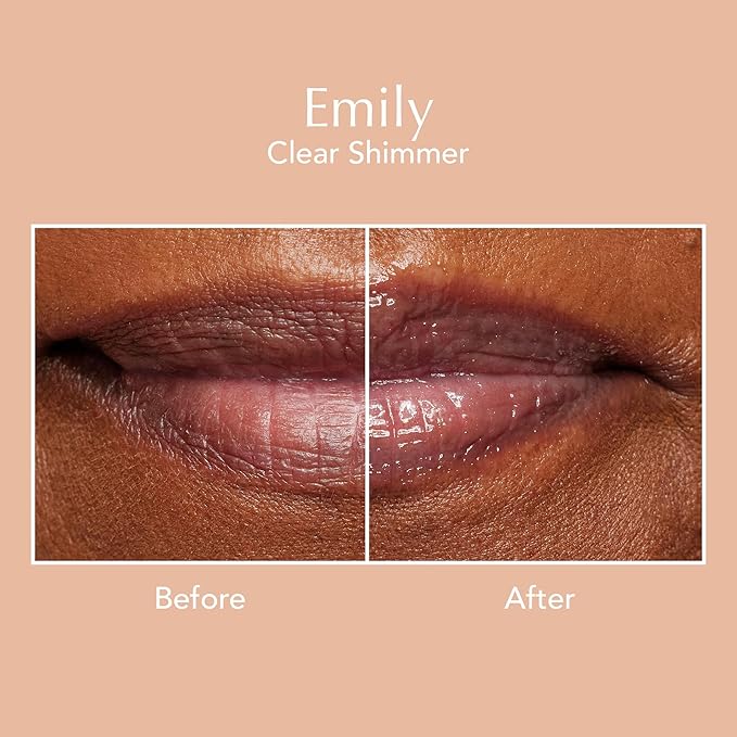 Thrive Causemetics Sheer Strength Lip Plumping Peptide Gloss, Lip Plumper with Vitamin E, Peptides, Plumps, Smooths & Hydrates Lips, High Shine, Vegan & Cruelty Free, Emily (Clear Shimmer)