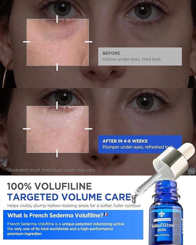 100% Volufiline Ampoules – Advanced Firming & Lifting Facial Ampoule from France Sederma, Intense Hydration & Skin Rejuvenation for Youthful, Perfect for Layering & DIY, 0.33 fl.oz (10ml) 3 Pack