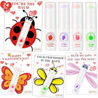 24 Pack Valentines Day Gifts for Kids lip balm bulk,chapstick bulk,party favors for kids boys girls,Natural Moisturizing Lip Balm for dry cracked lips,goody bag filler,Wedding Gifts
